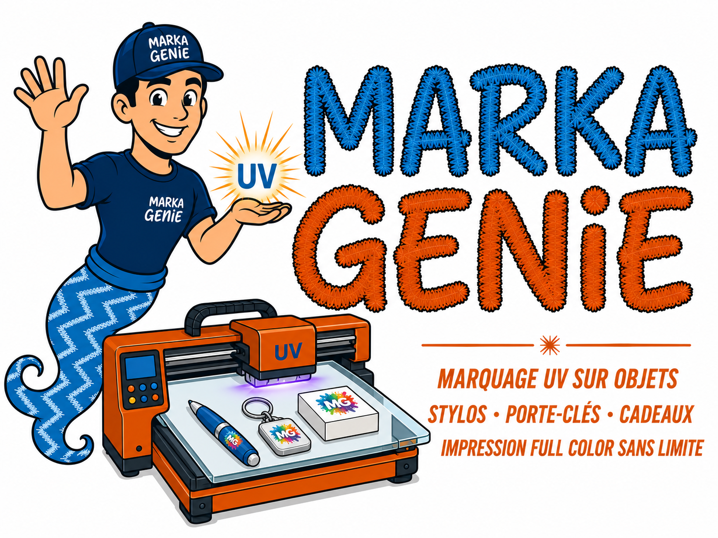 Impression UV à plat personnalisée — MARKAGENIE